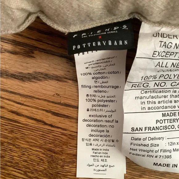 NWT Friends x Pottery Barn Decor Pillow - Picture 6 of 10